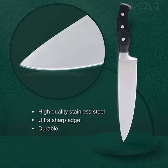 17-Piece Triple-Riveted Kitchen Knife Set with Black Wooden Holder