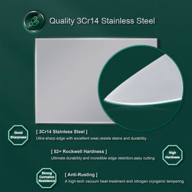 Stainless Steel Chef Knife - Ergonomic Non-Slip Handle for Home and Restaurants