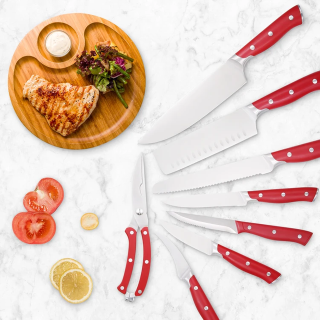 Conjunto de facas de cozinha de 14 peças - Facas de chef profissionais, HRC 54