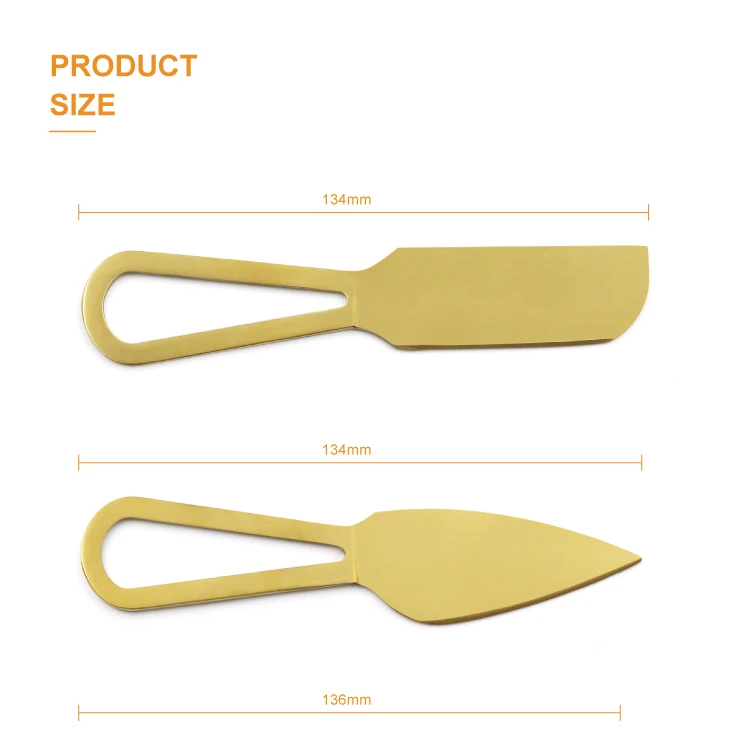 Gold PVD Stainless Steel Cheese Knife Set in Book Box