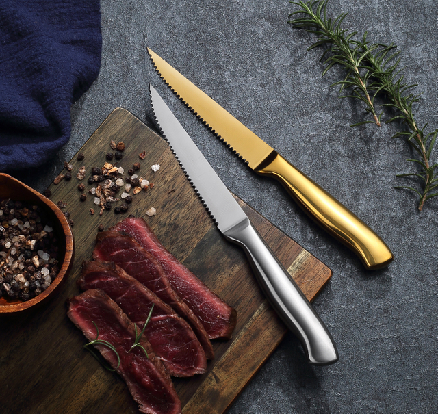 Cuchillo para carne con mango hueco de acero inoxidable de alta calidad, herramienta de corte de cocina profesional