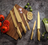 5-Piece Gold Titanium Kitchen Knife Set - Hollow Handle Stainless Steel