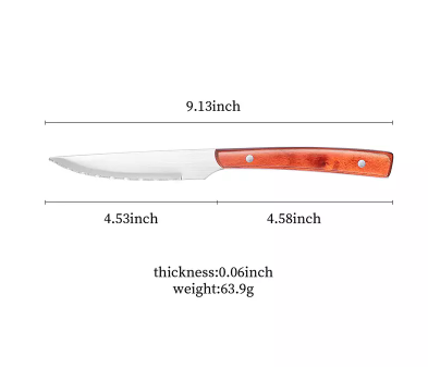 9.13inch træhåndteret bøfknive