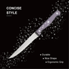 Elegante festkjoler biffkniv med lilla ergonomisk POM-håndtak |Slitesterk metall rustfritt stål |Bærekraftig