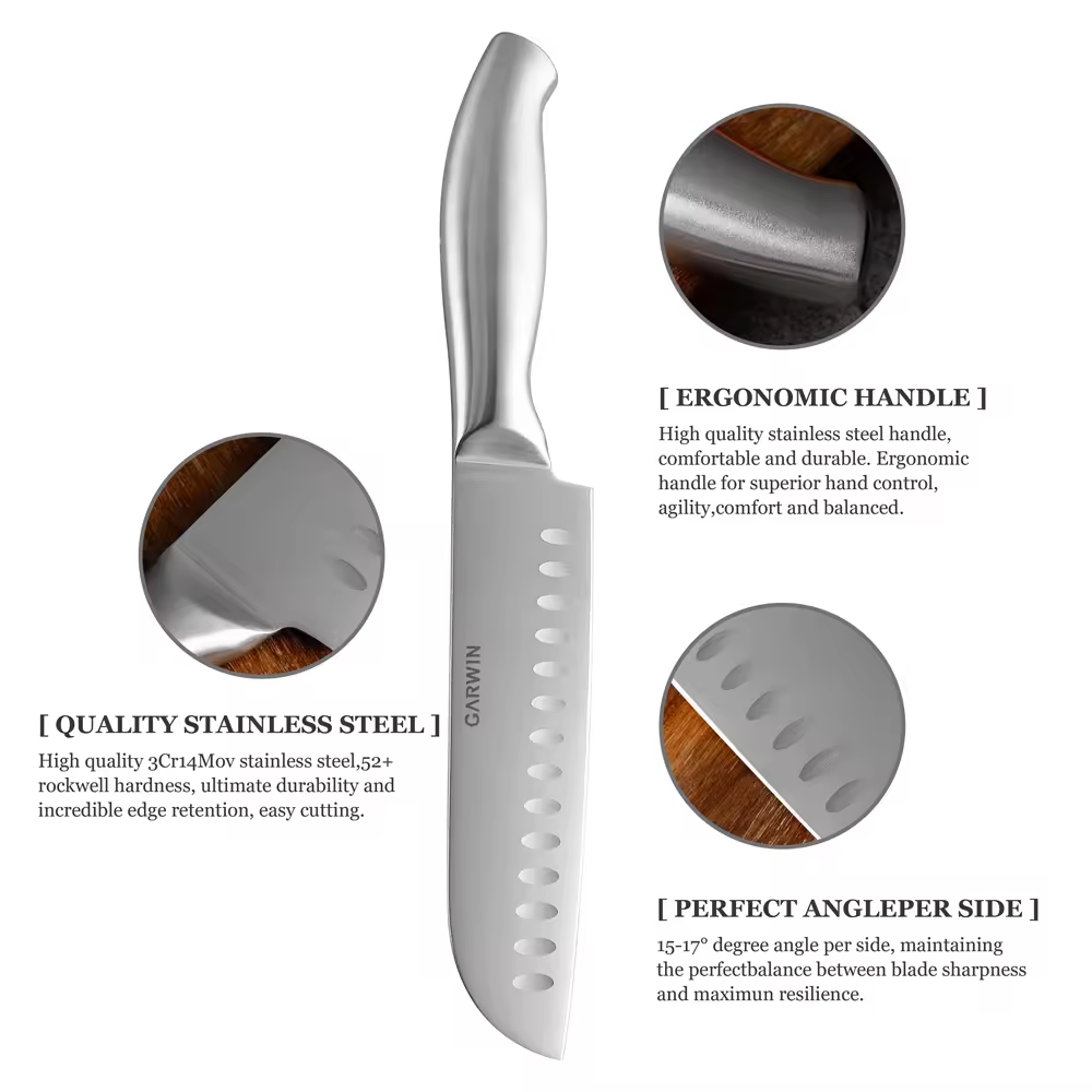 Bộ dao nhà bếp bằng thép không gỉ chất lượng cao 13 chiếc có tay cầm rỗng