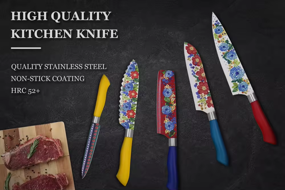 Новогодишњи пролећни фестивал 5 комада кухињских ножева од нерђајућег челика са АБС ручком