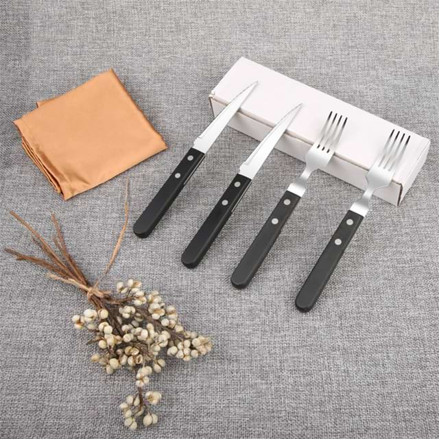 Набор ножей и вилок для стейка с ручкой POM