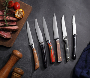 Couteau à steak en acier inoxydable de haute qualité avec manche en bois de noyer |Nouveau design 4,7 pouces |Couteaux Laguiole Durables et Durables
