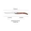 Ensemble couteau et fourchette en acier inoxydable de haute qualité avec manche en bois, couverts de cuisine