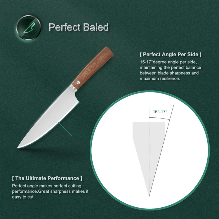 14 կտոր խոհարարի դանակների հավաքածու Sapele փայտե բռնակով